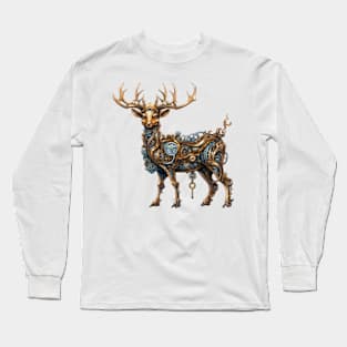 Steampunk Christmas Reindeer Long Sleeve T-Shirt